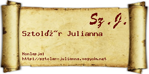 Sztolár Julianna névjegykártya