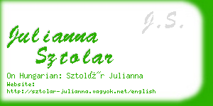 julianna sztolar business card